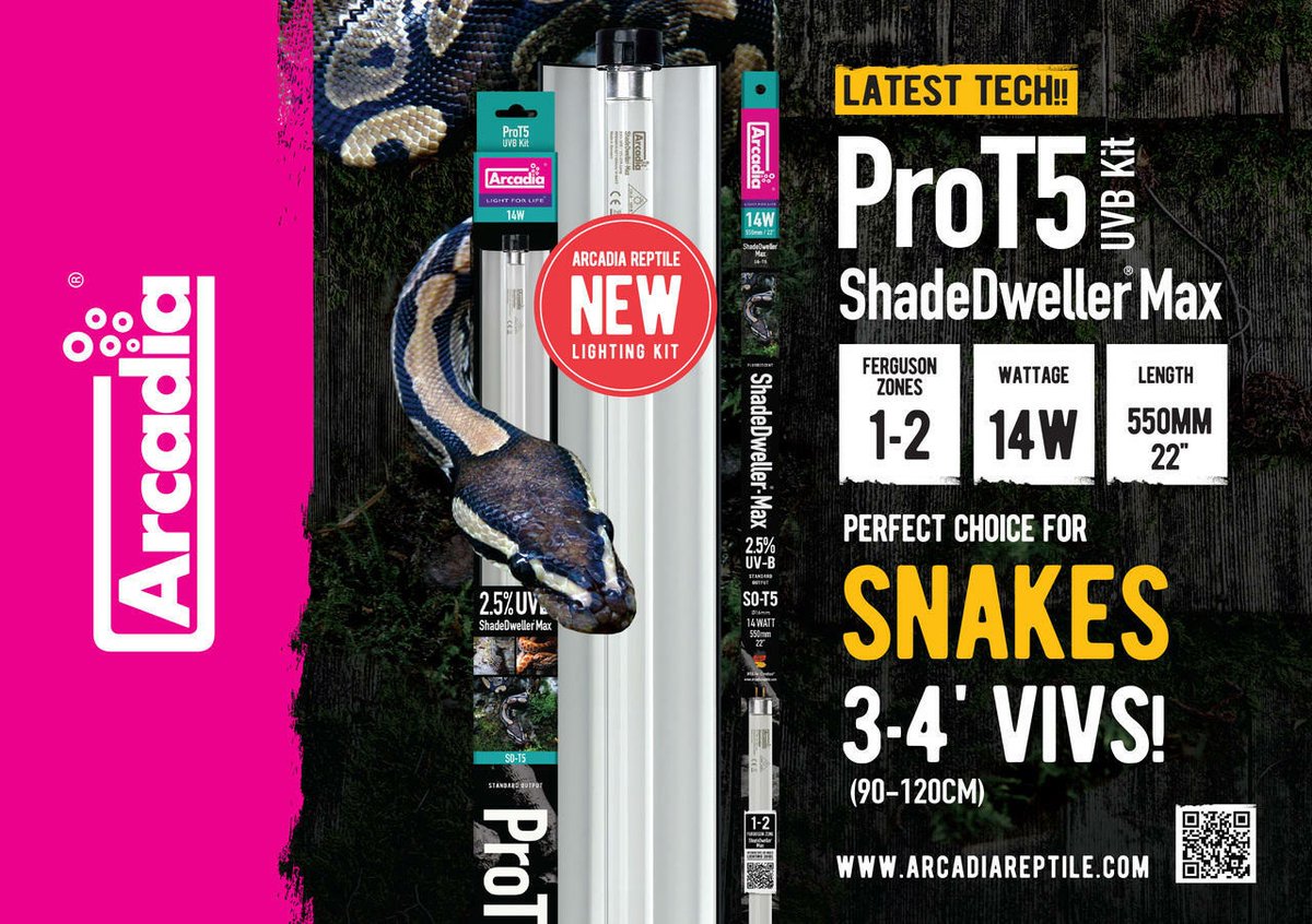 Arcadia T5 UVB Max Kit ShadeDweller 2.5% UVB 14W - Imagen 3